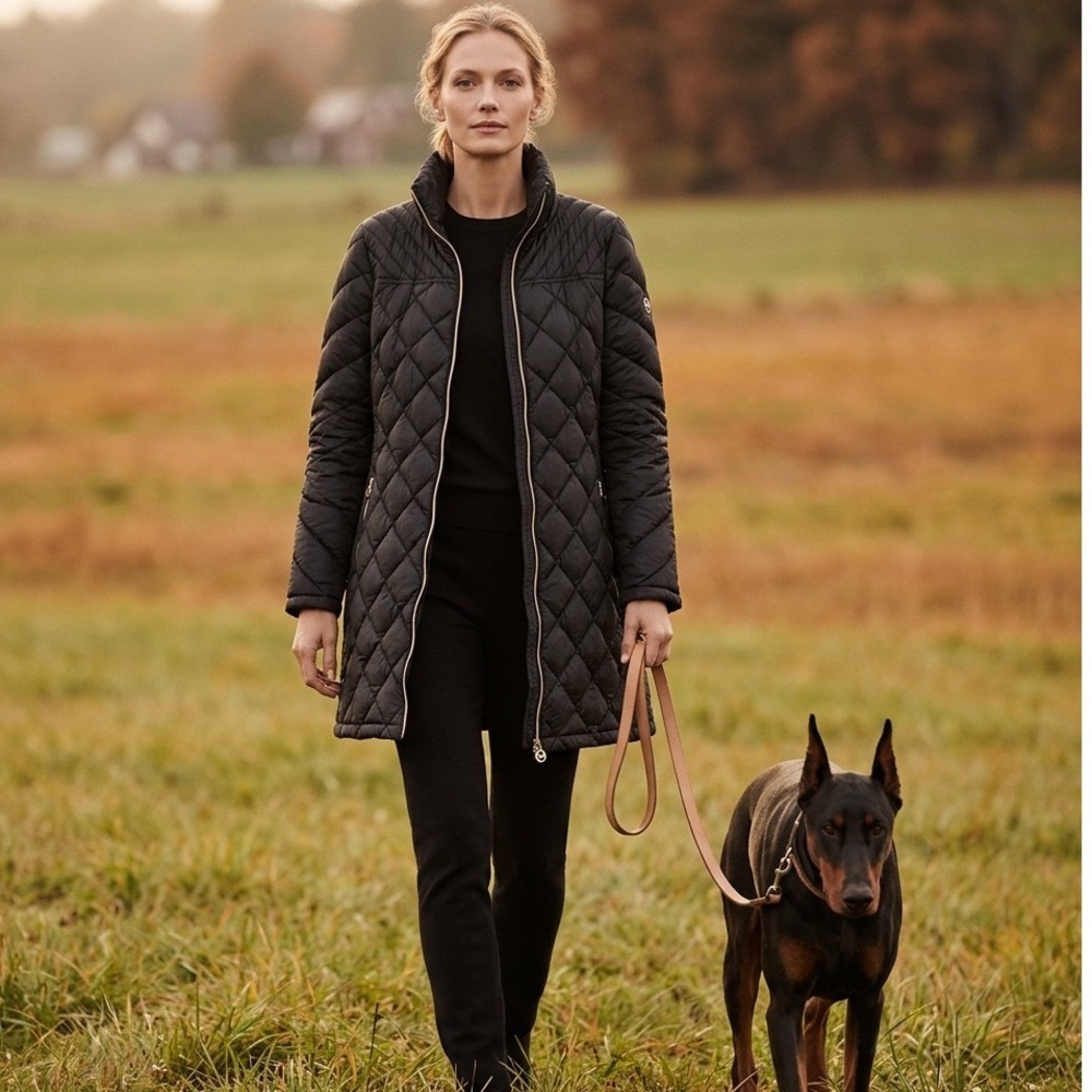 Michael Michael Kors Black Packable Down Quilted Puffer Coat XL Lightwieght Warm